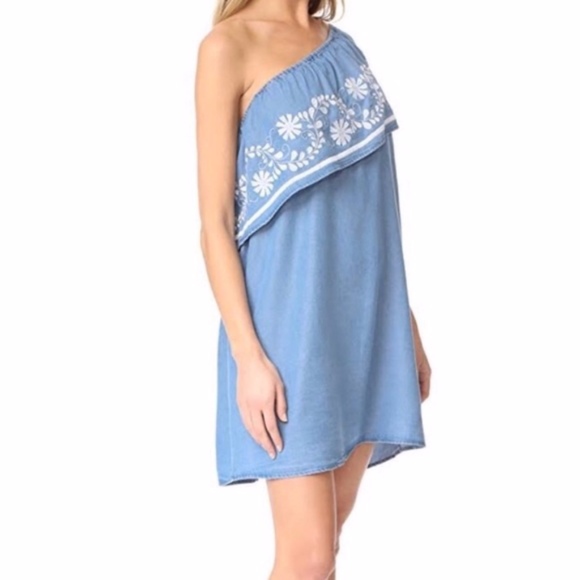Rebecca Minkoff Rita Embroidered Chambray Dress - Picture 1 of 4